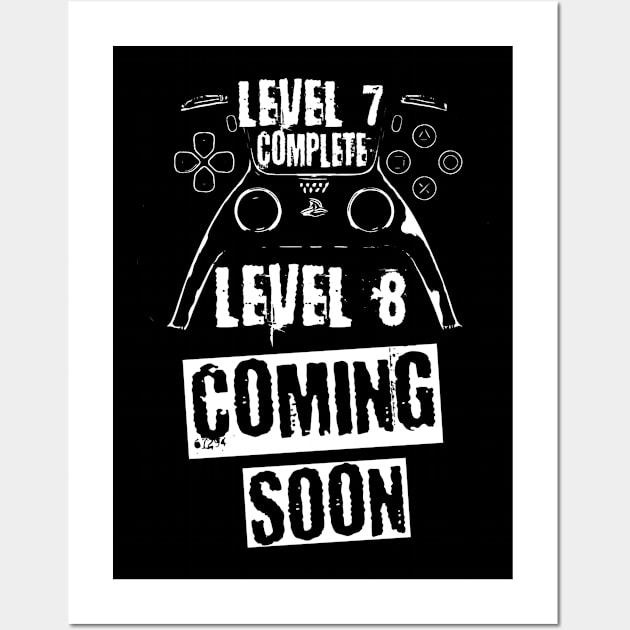 Level 7 Complete, white theme Wall Art by Nana On Here